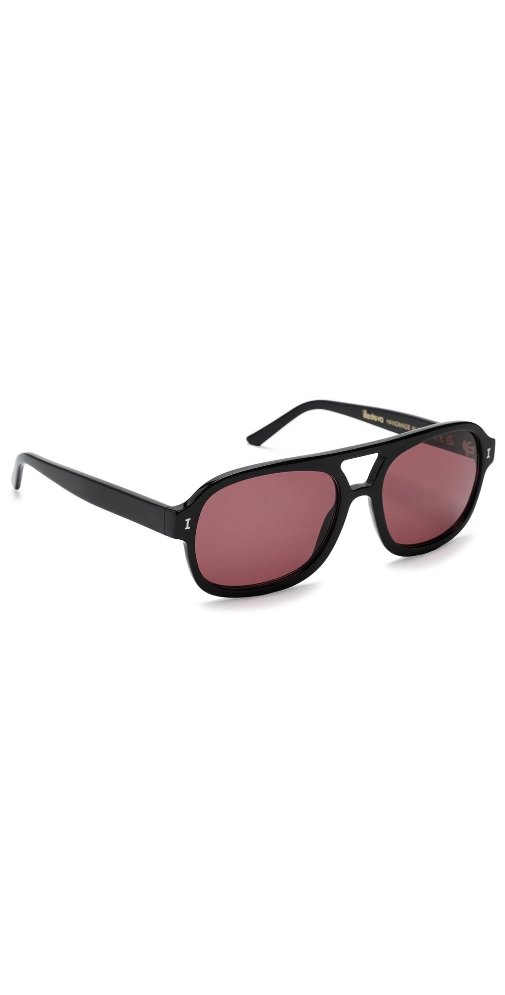 Illesteva Memphis 57 Sunglasses Black w/ Plum One Size