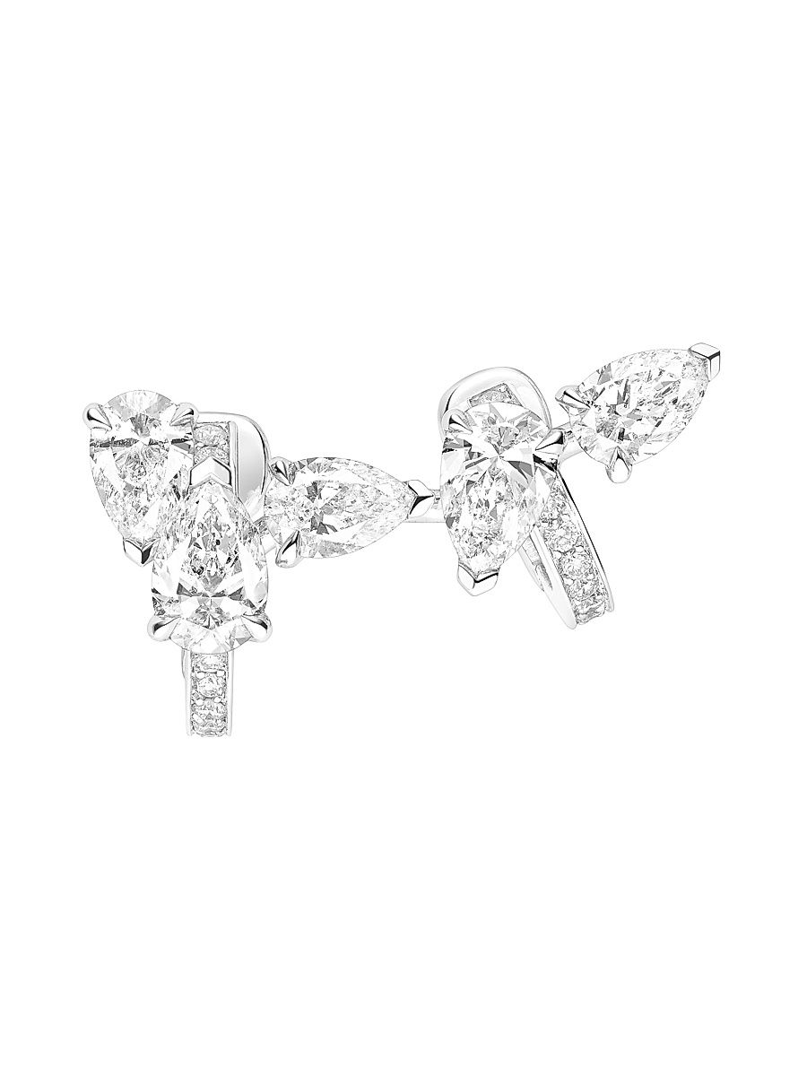 Women's Serti Sur Vide 18K White Gold & 1.40 TCW Diamond Single Earring - Right - White Gold