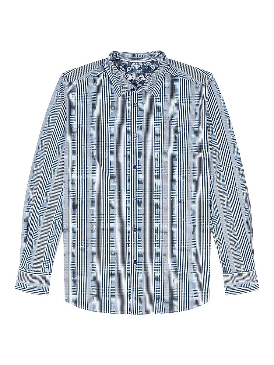 Men's Charnwood Geometric Shirt - Blue - Size XXL