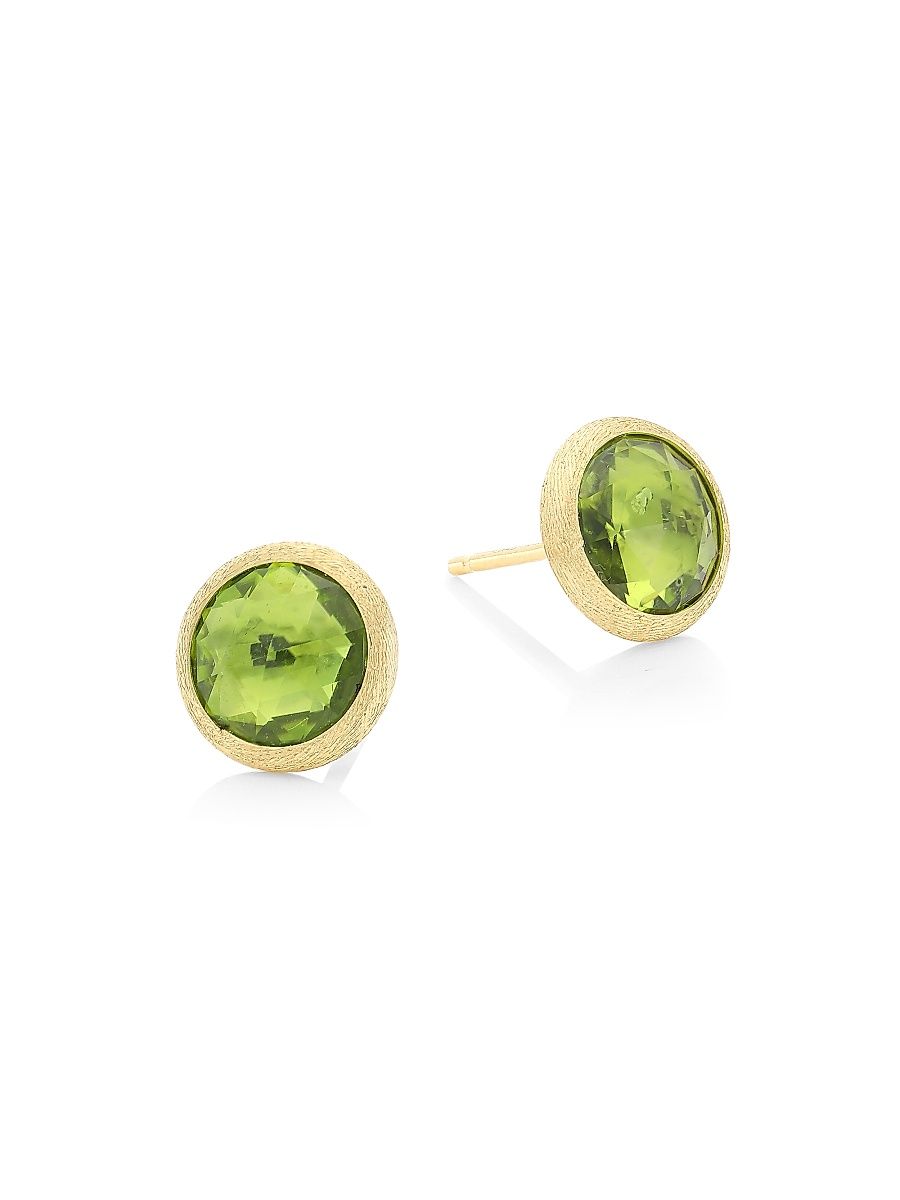 Women's Jaipur Color 18K Yellow Gold & Peridot Stud Earrings - Peridot
