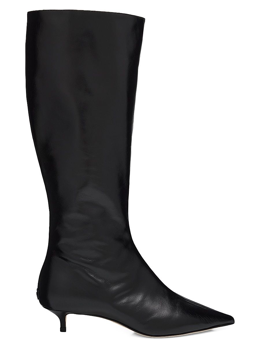Women's Amis 35MM Leather Knee-High Boots - Black - Size 7