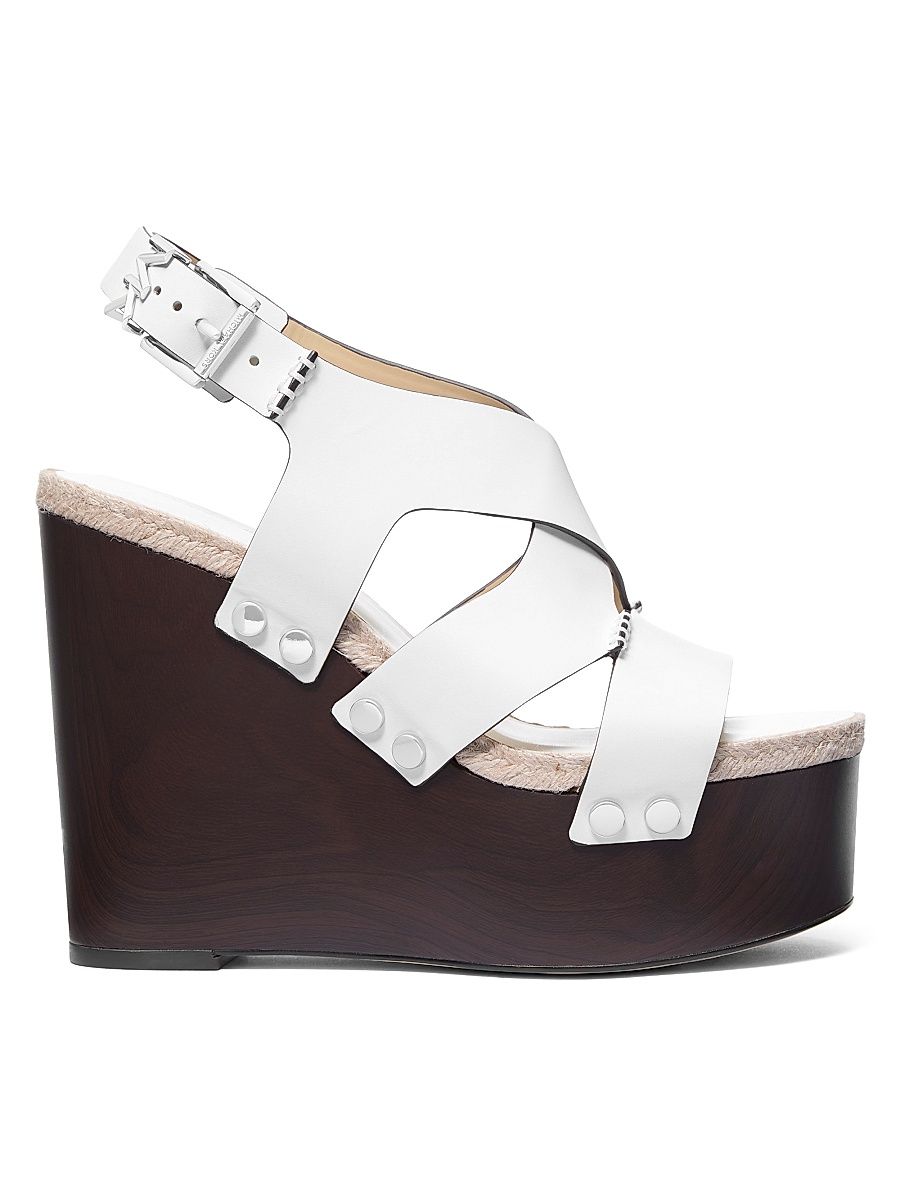 Women's Raven 130MM Leather Wedge Sandals - Optic White - Size 11