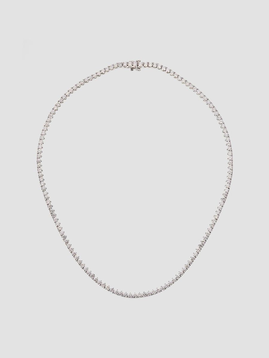 Women's 18K White Gold & 11.45 TCW Diamond Tennis Necklace - White
