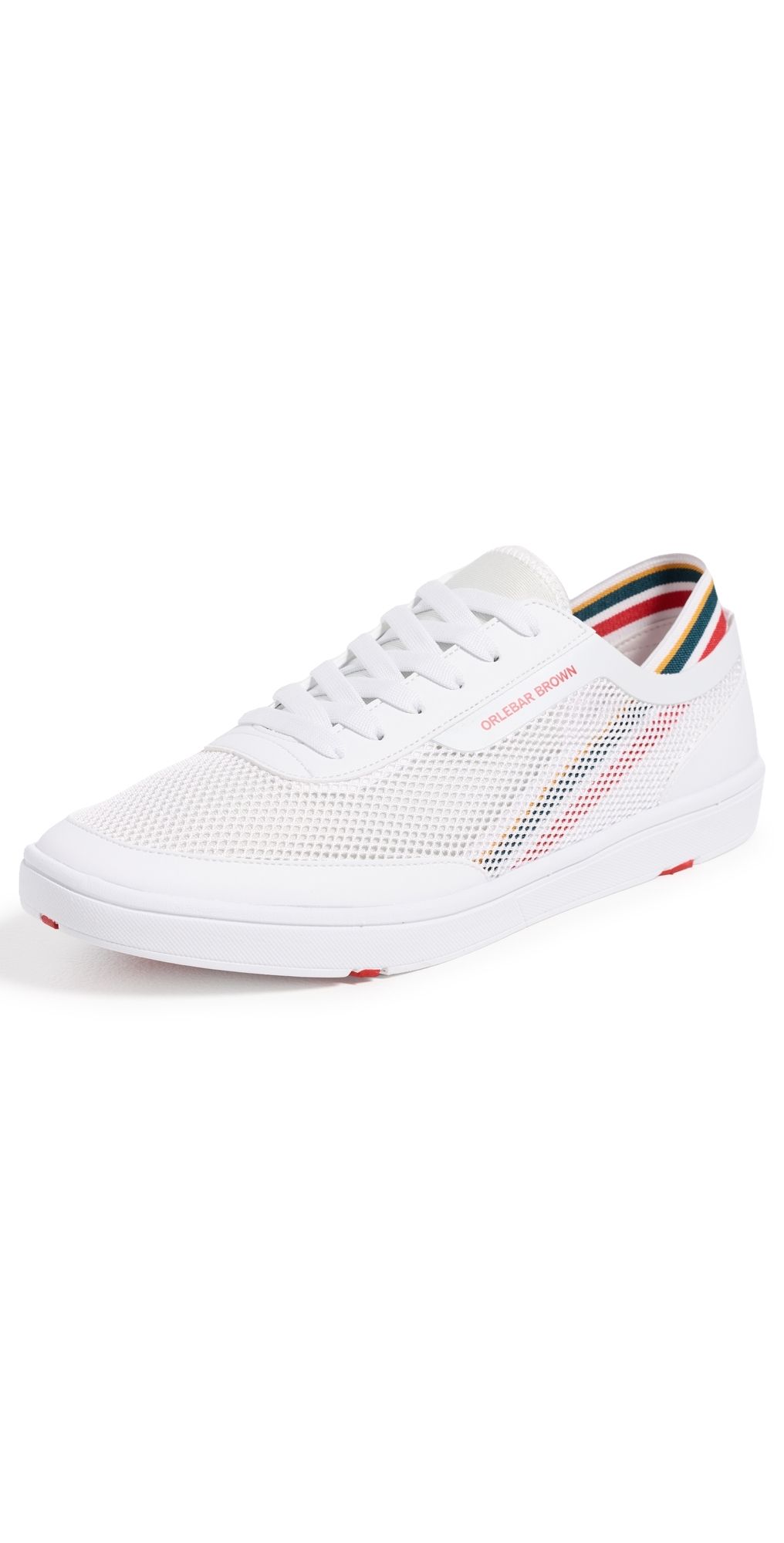 Orlebar Brown Larson OB Stripe You Can Swim In Sneakers White/Orange/Aquamarine 8