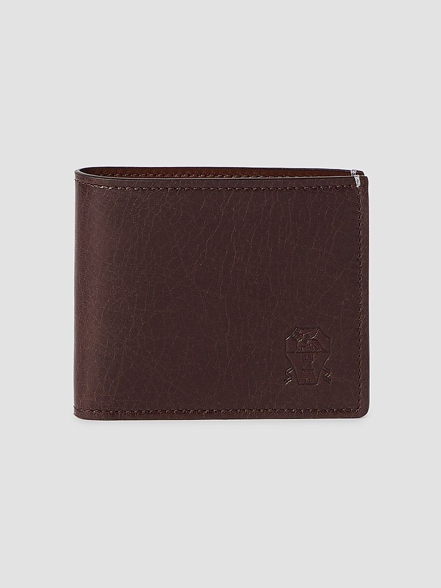 Men's Brushed Leather Wallet - Brown