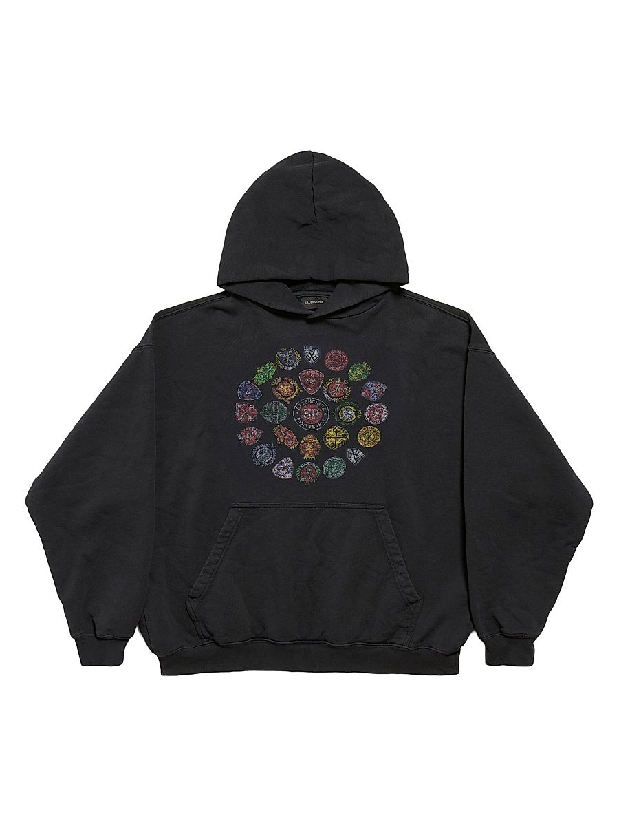 Men's Spiral Crest Medium Fit Hoodie - Faded Black - Size Small