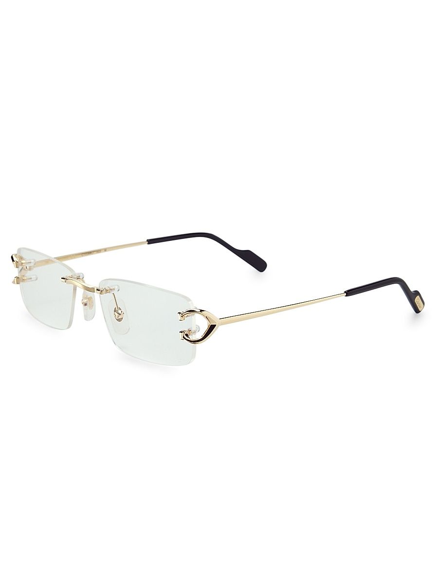 Men's Signature C Rimless 24K Gold-Plated 56MM Rectangular Eyeglasses - Gold