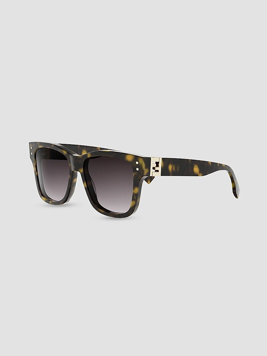 Women's Fendi Fold 55MM Square Sunglasses - Dark Brown