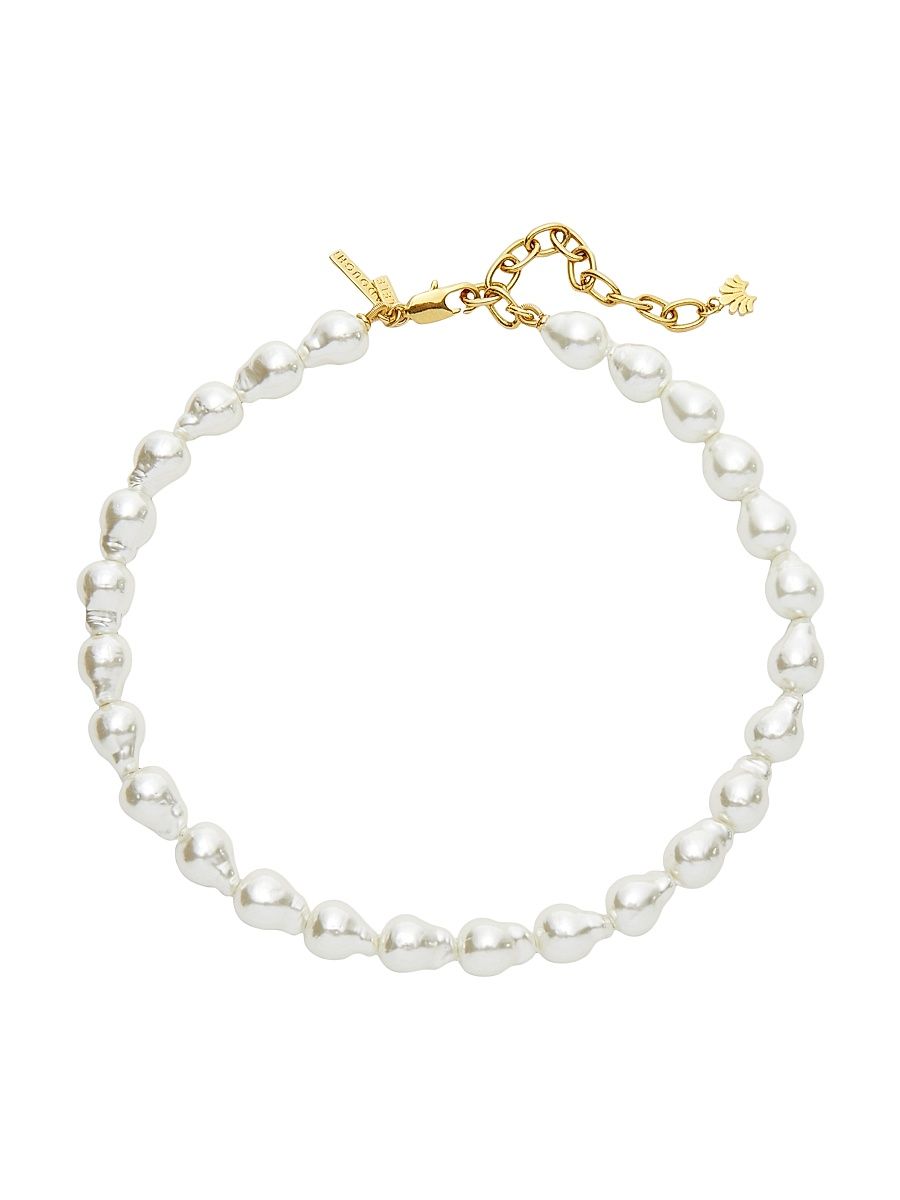 Women's Goldtone & Glass Pearls Necklace - Pearl