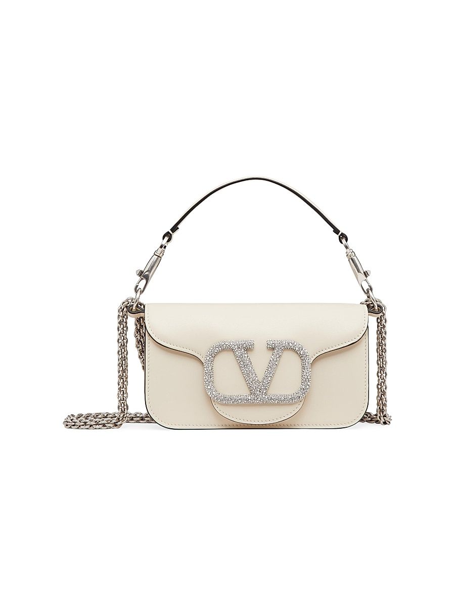 Women's Locò Small Shoulder Bag with Jewel Logo - Ivory