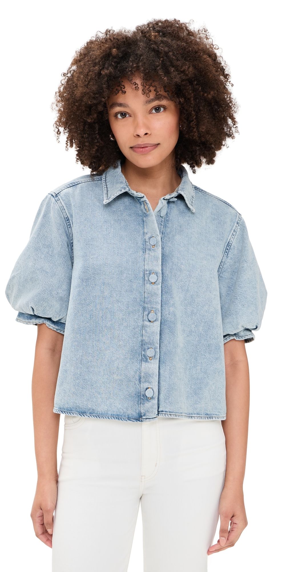 FRAME The Billow Sleeve Shirt Puffin XS