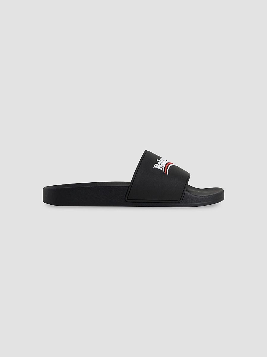 Balenciaga Men's Pool Slide Sandals - Black - Size 6