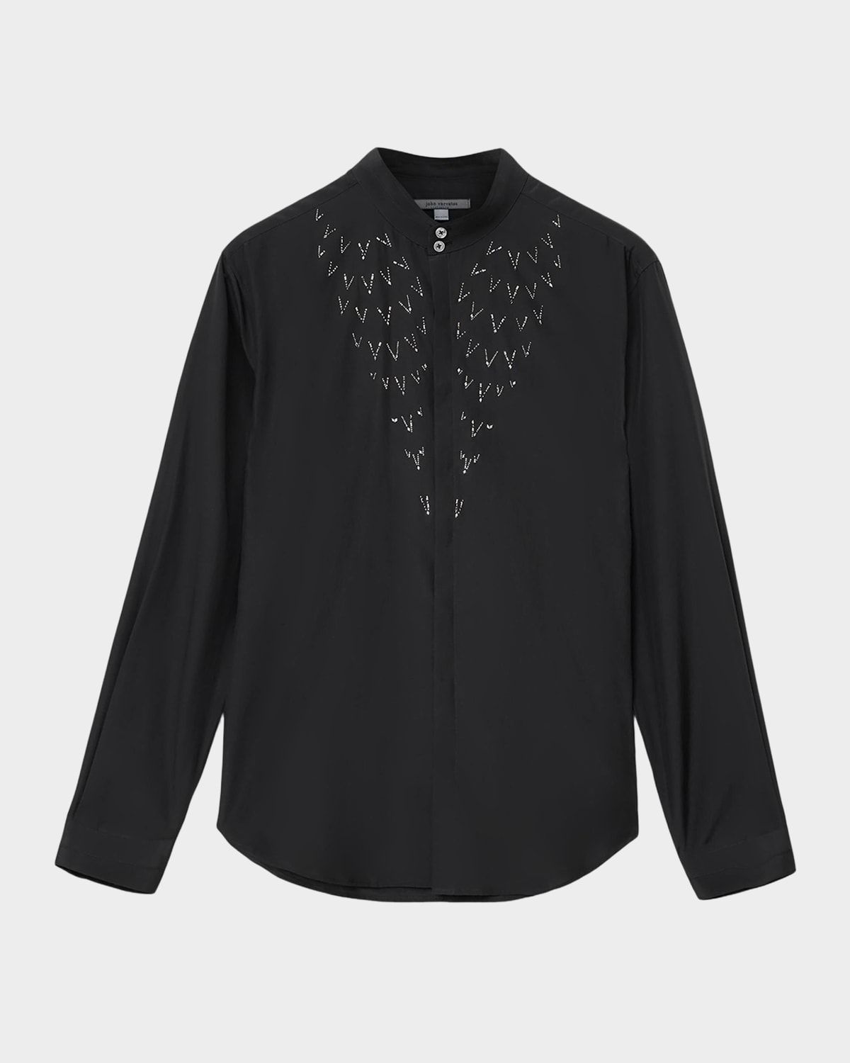 Men & apos;s Lex Silk and Wool Rhinestone-Embellished Button-Down Shirt