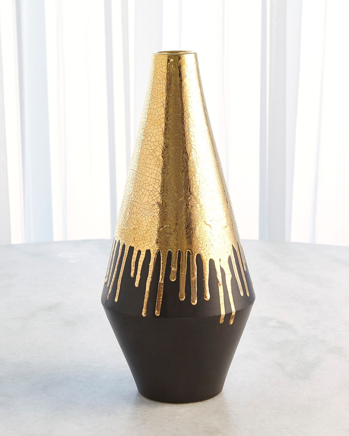 Gold Drip 16.5" Vase