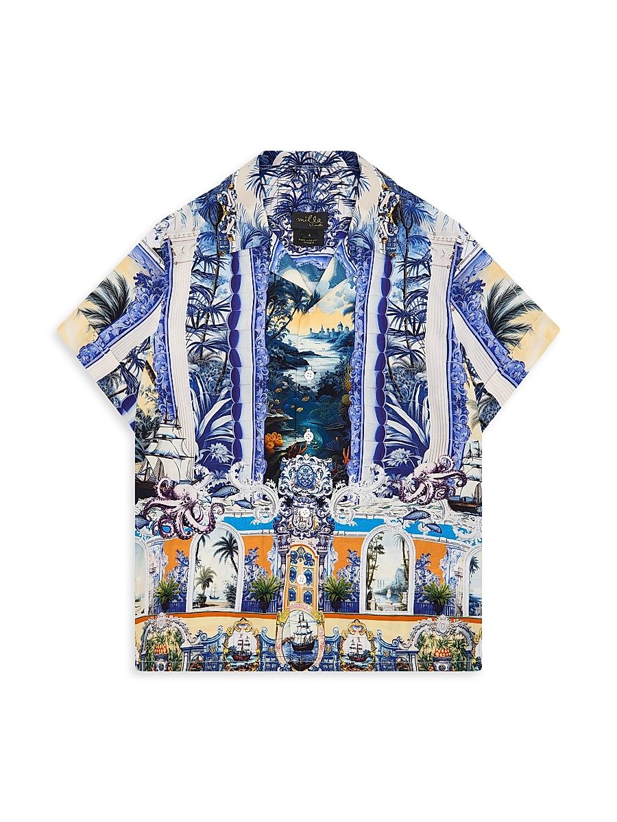 Little Boy's & Boy's Song Of Saint Anthony Short Sleeve Shirt - Blue Multi - Size 4