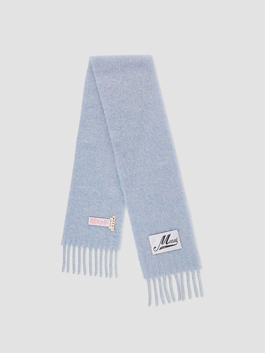 Men's Alpaca Fringe-Trimmed Scarf - Iris Blue Melange