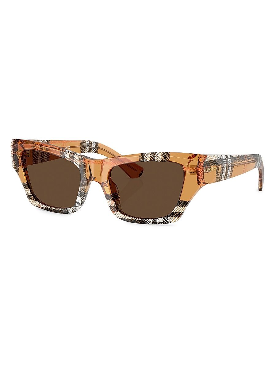 Women's 52MM Cat-Eye Sunglasses - Brown Vintage Check