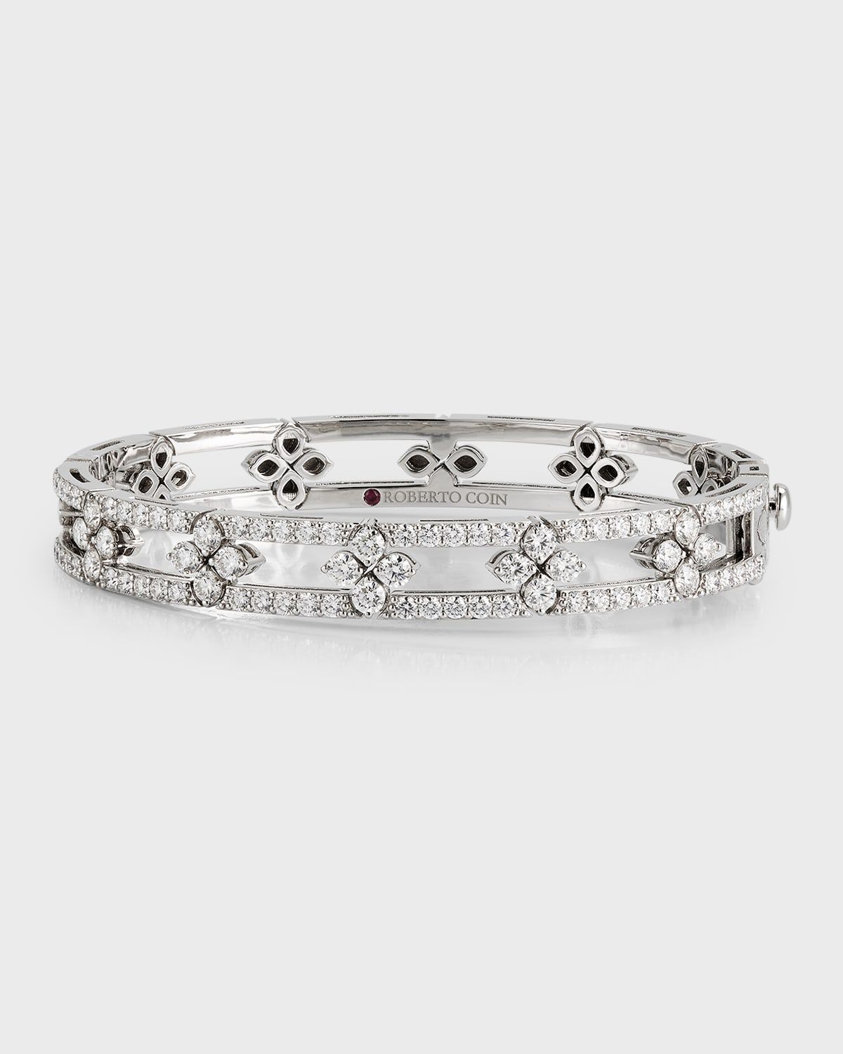 18K White Gold Diamond Love In Verona Bangle