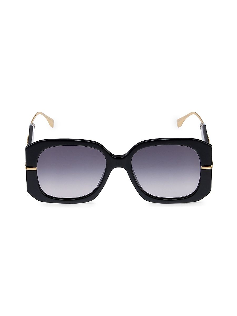 Women's Fendigraphy 55MM Square Sunglasses - Shiny Black