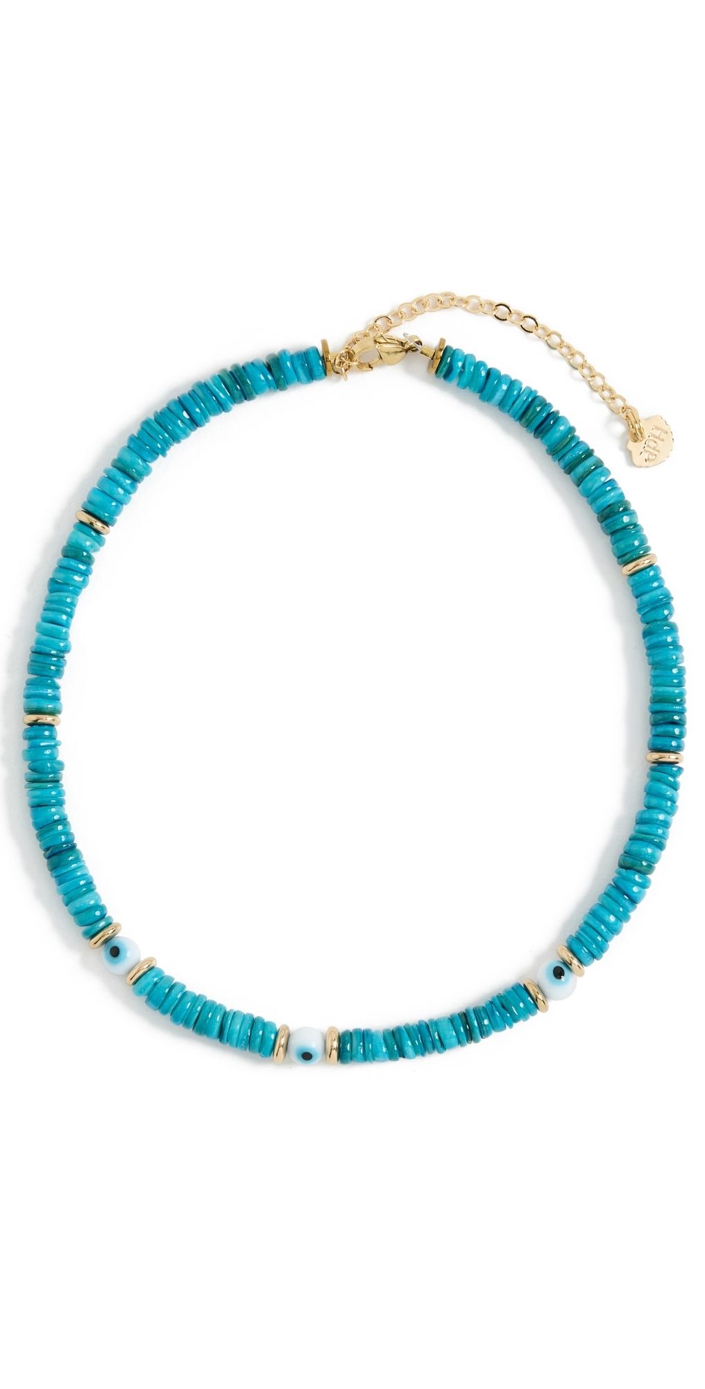 Hijas de Puka Turquoise Dyed Sea Shell Puka Necklace Turquoise One Size