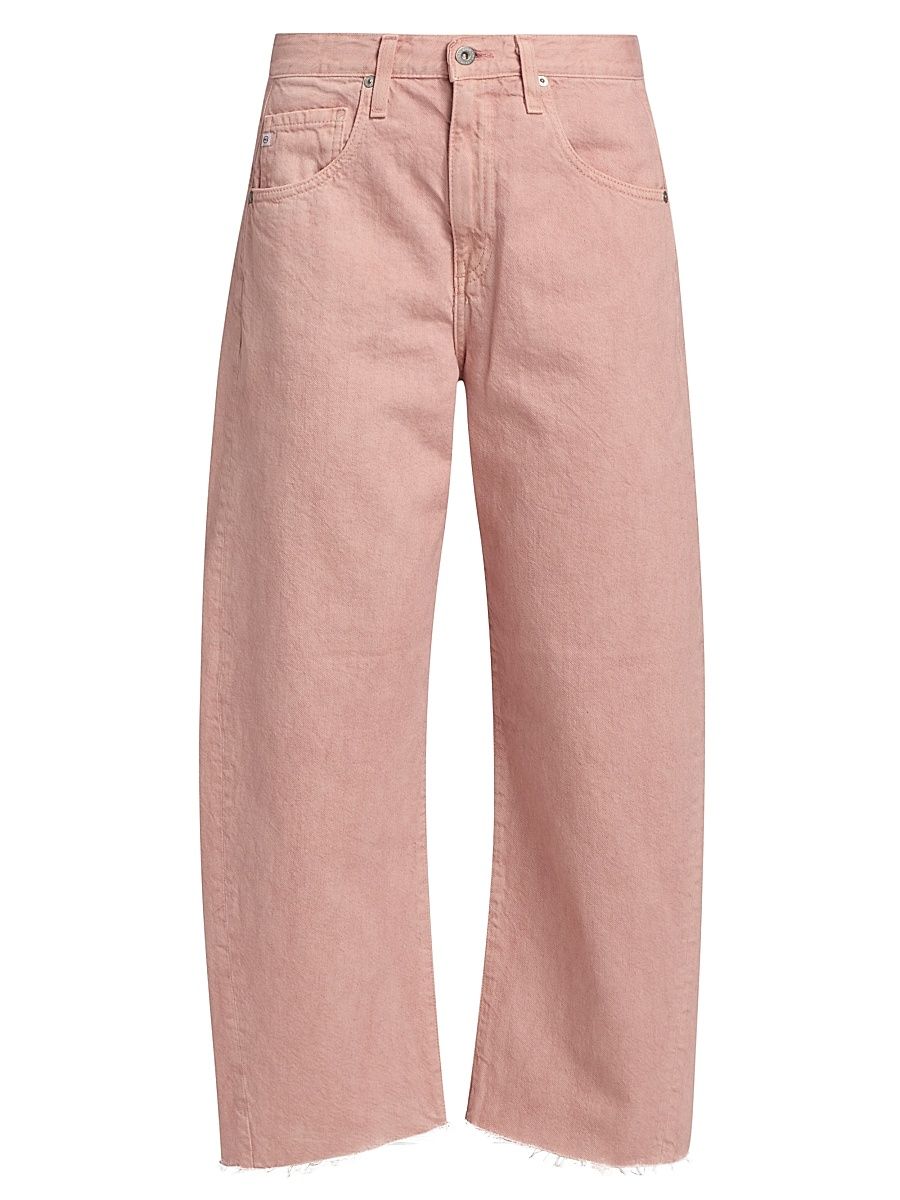 Women's Hattie Raw-Cut Crop Barrel Jeans - Sulfur Sparkling Rose - Size 32