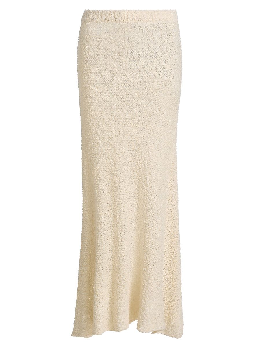 Women's Ella Bouclé Knit Maxi Skirt - Ivory - Size XS