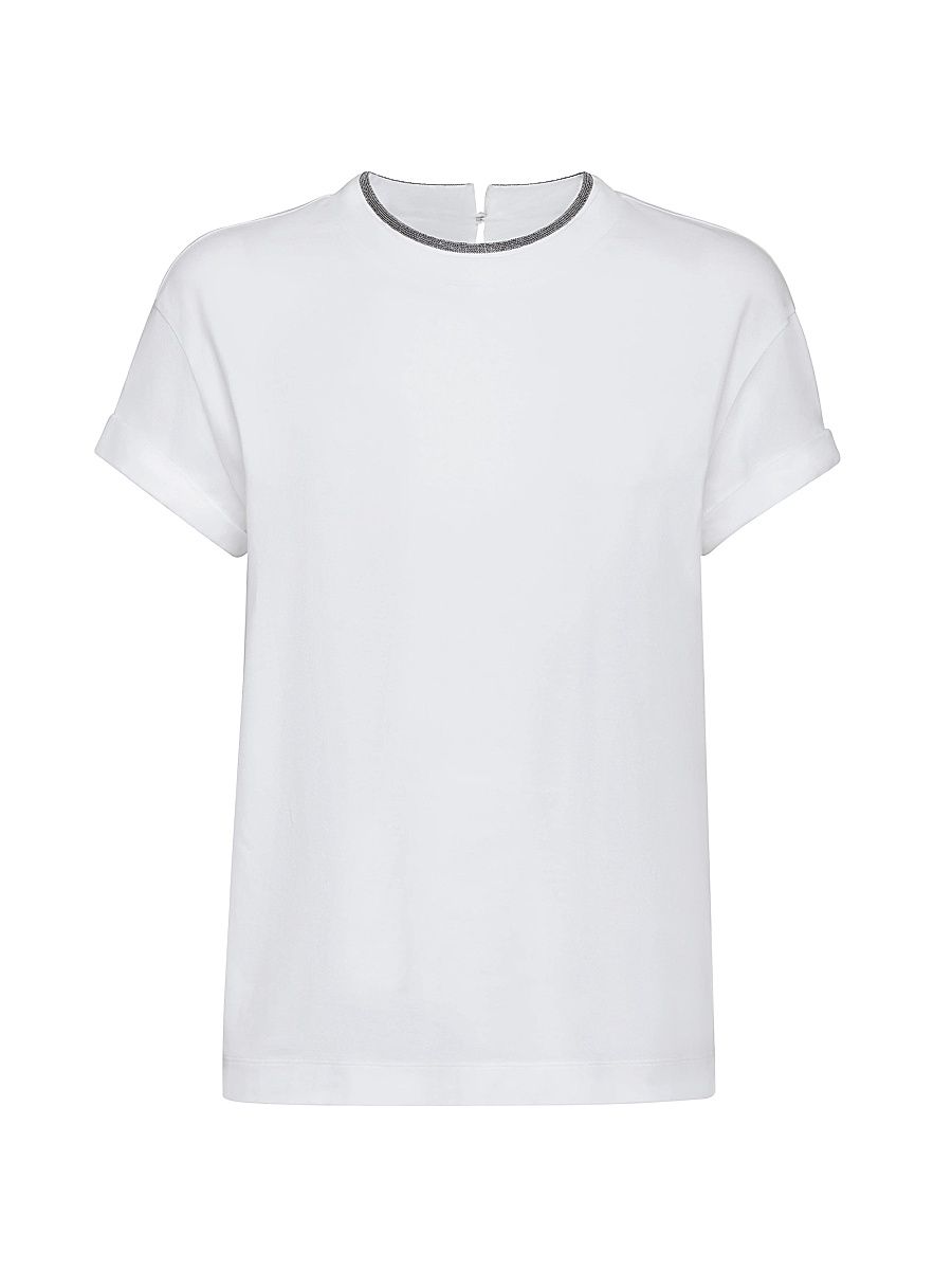 Women's Stretch Cotton Jersey T-Shirt - White - Size Large