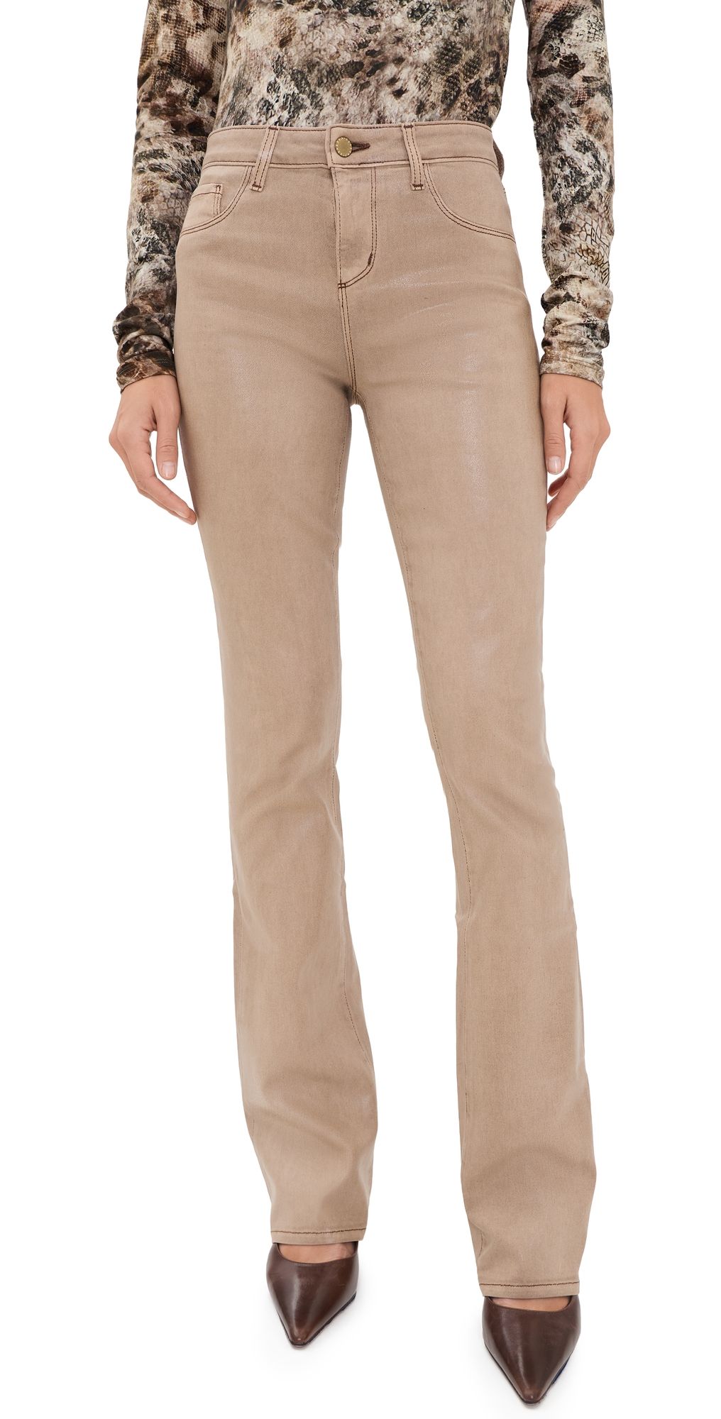 L'AGENCE Selma Sleek Baby Bootcut Jeans Antq Birch/Mg Con Ct 26
