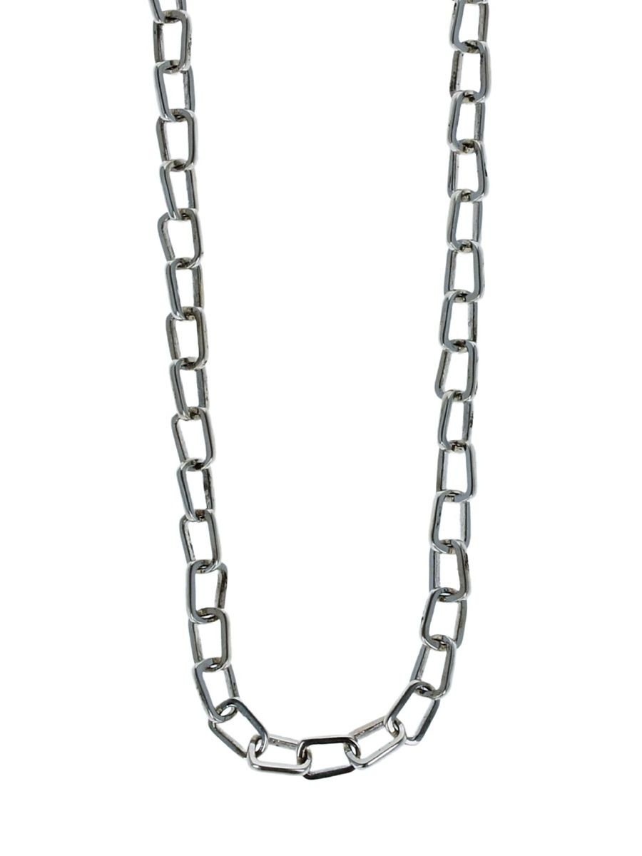 Men's Pop Top Sterling Silver Chain Necklace - Silver