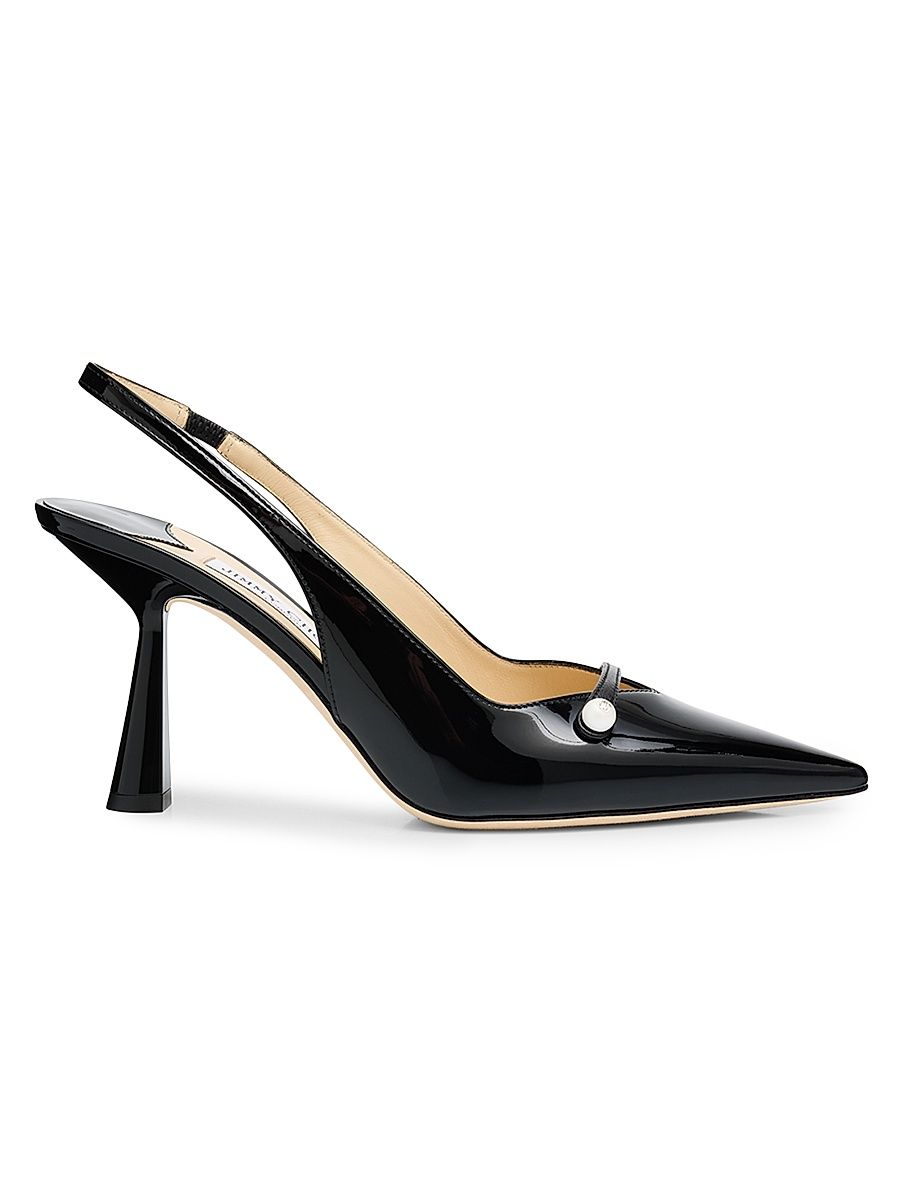 Women's Amita 85MM Patent Leather Slingback Pumps - Black - Size 9