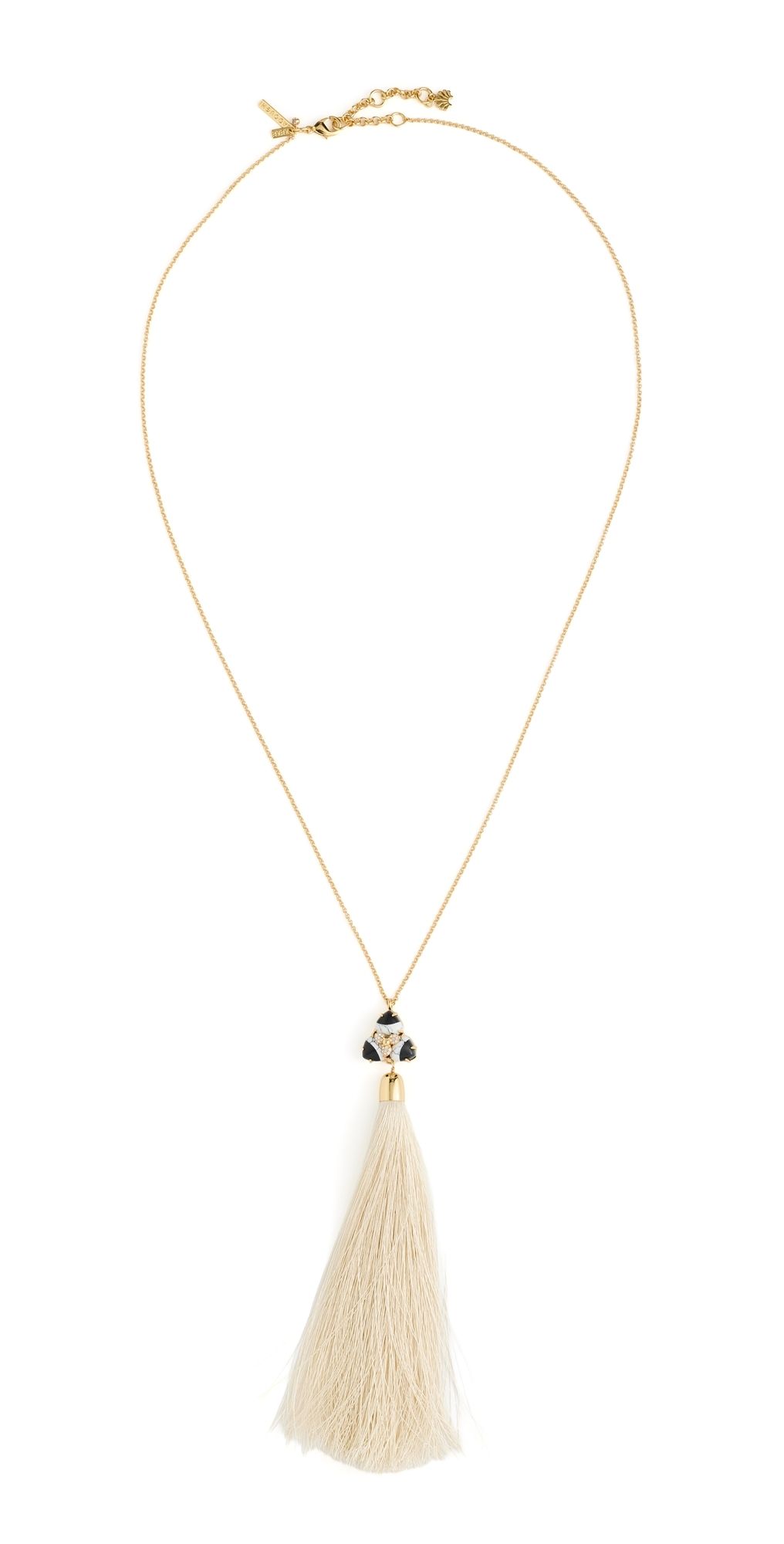 Lele Sadoughi Striped Orchid Tassel Necklace Onyx Marble One Size
