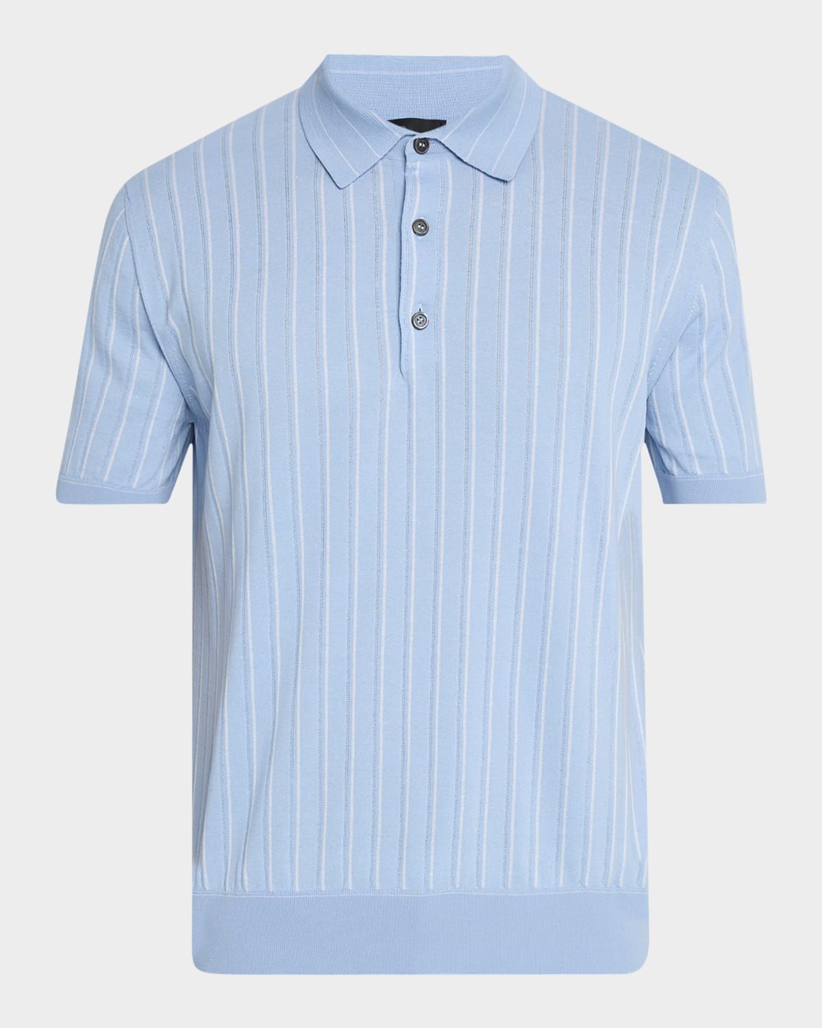 Men & apos;s Stripe Short-Sleeve Polo Sweater