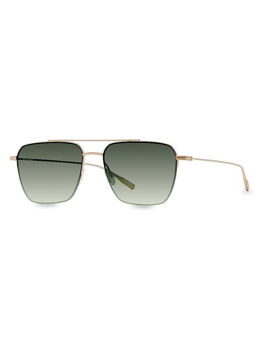 Men's Armstrong 55MM Aviator Sunglasses - Gold Julep