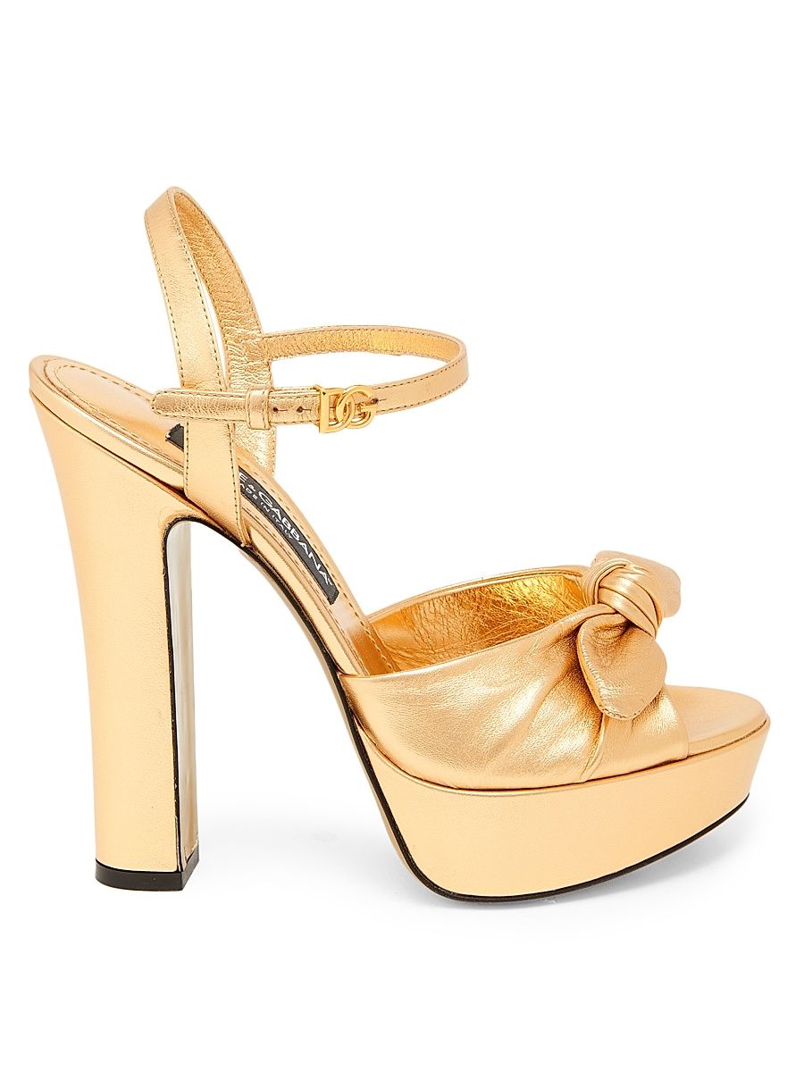 Women's Special Opportunities Metallic Leather Platform Sandals - Oro - Size 11