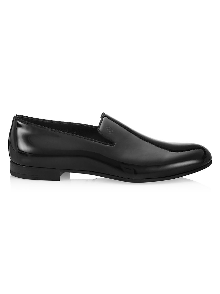 Men's Patent Leather Loafers - Black - Size 9.5