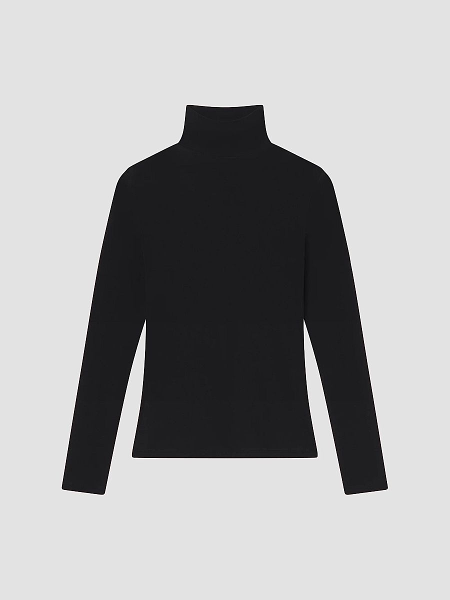 Women's The Shadow Cotton Turtleneck - Black - Size XL