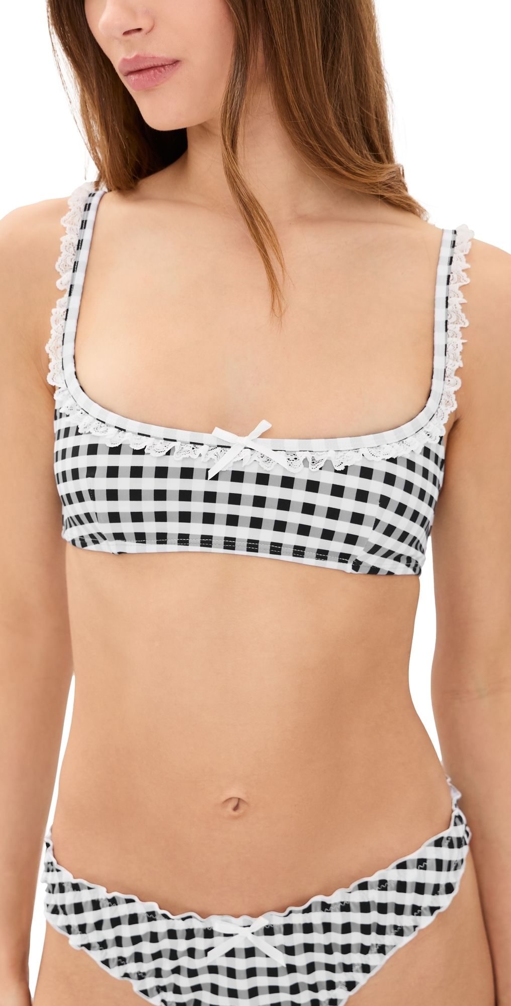 Lioness Tide Bikini Top NOIR CHECK XXL