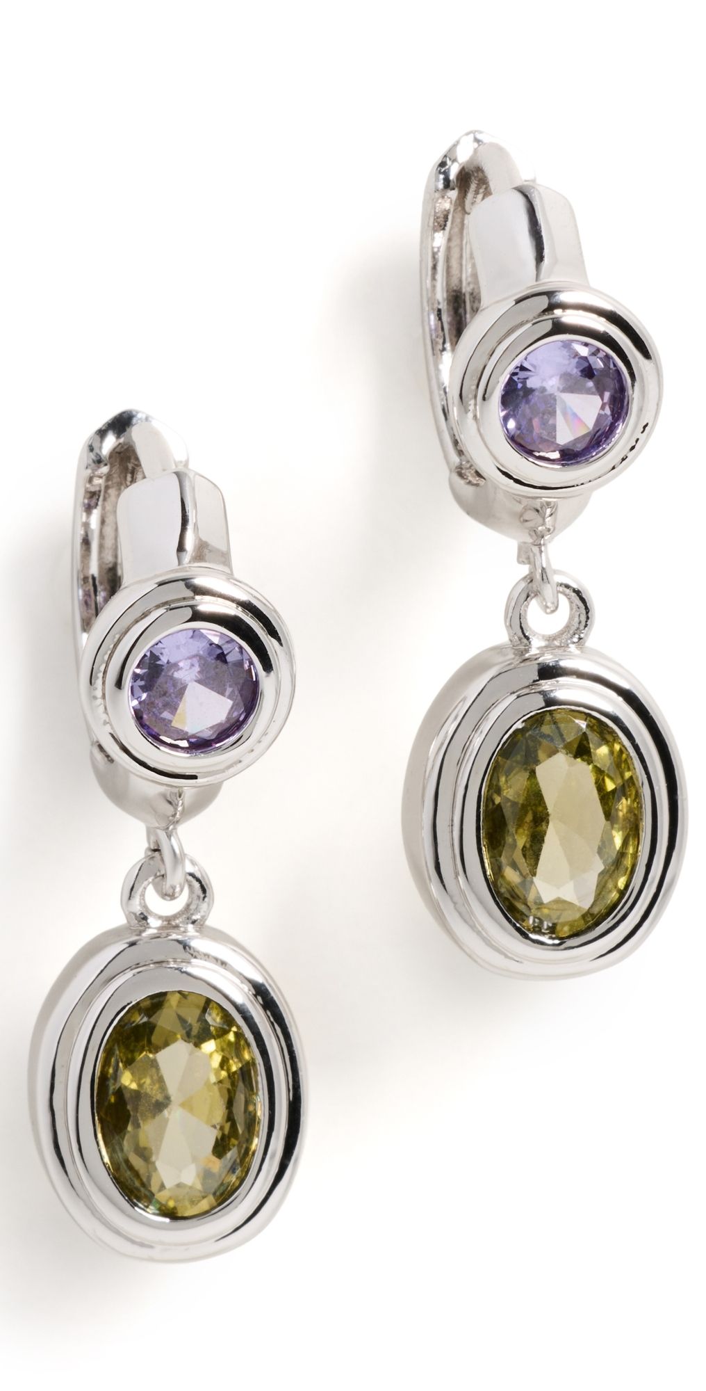 Luv Aj The Antoinette Stone Hoops Silver One Size
