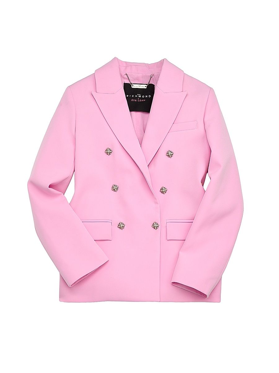 Little Girl's & Girl's Double-Breasted Blazer - Pink - Size 14