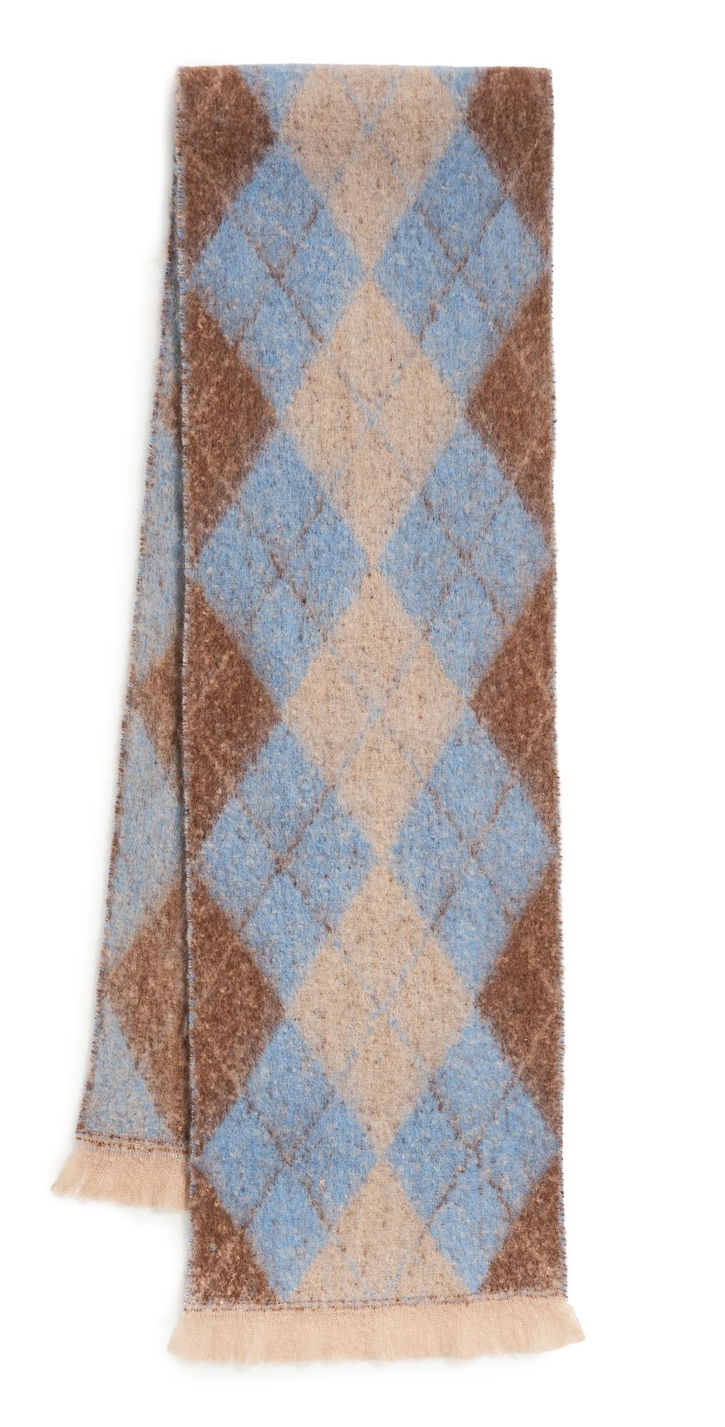 Hat Attack Argyle Scarf Brown/Blue One Size