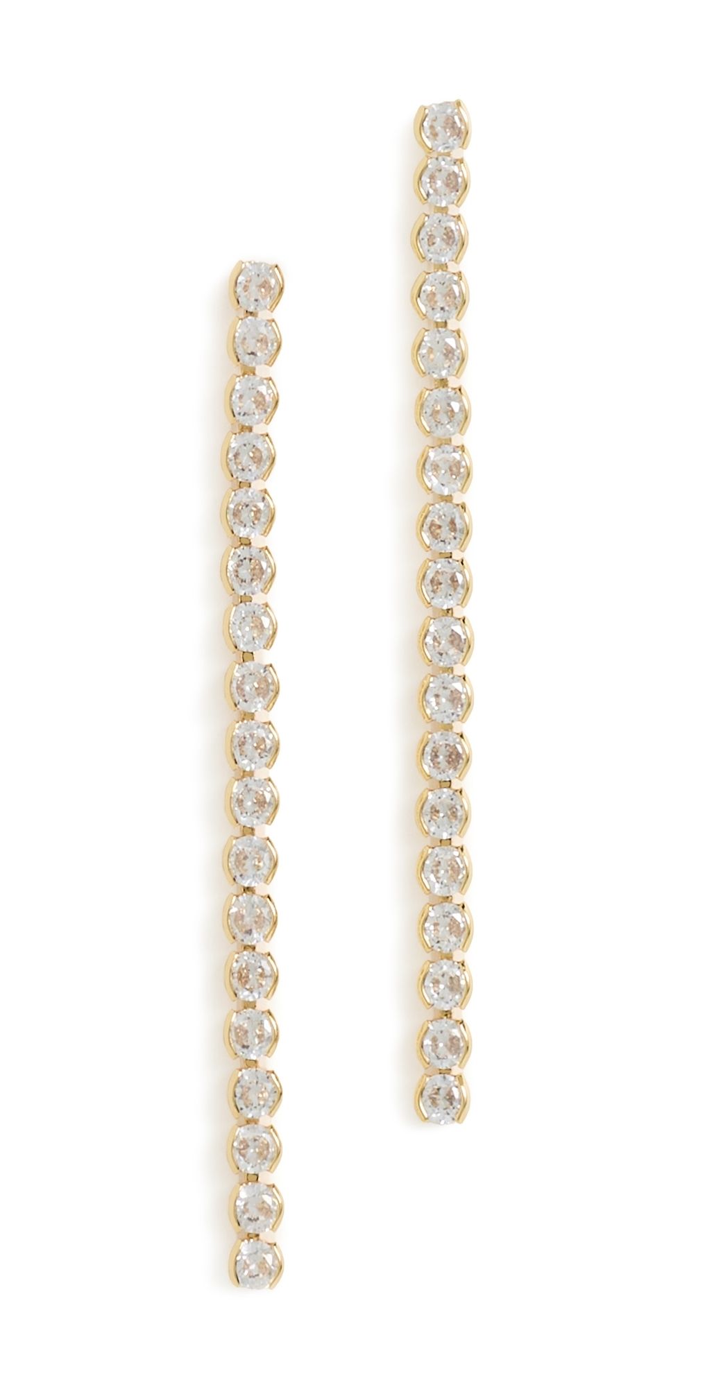 Logan Tay Long Bezel Earrings Gold One Size
