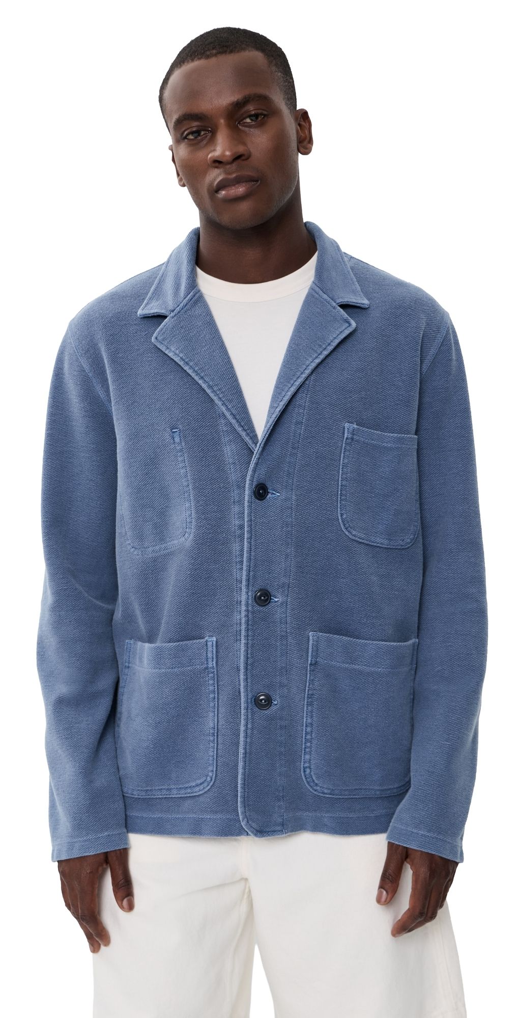 Save Khaki American Twill Terry Blazer Union Blue L