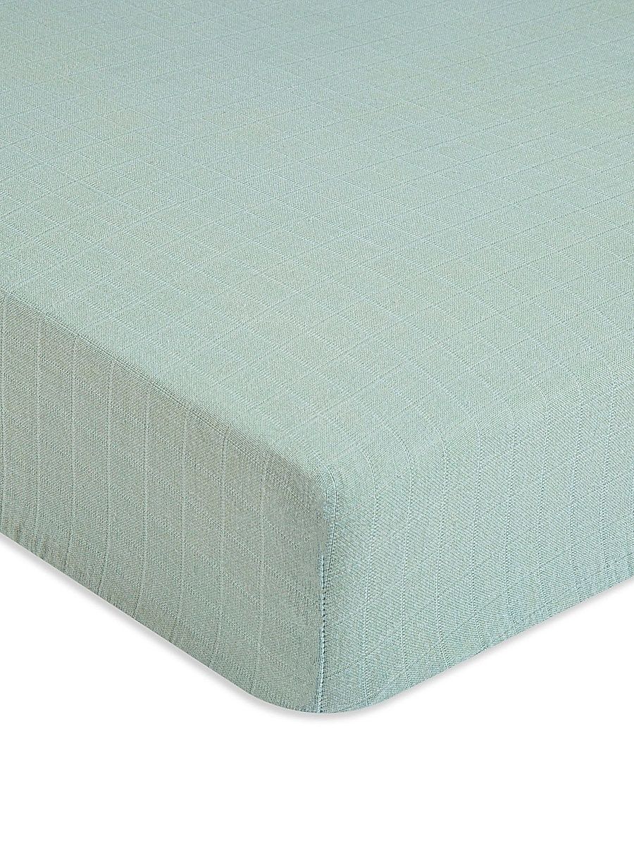 Cotton Muslin Baby Crib Sheet - Green