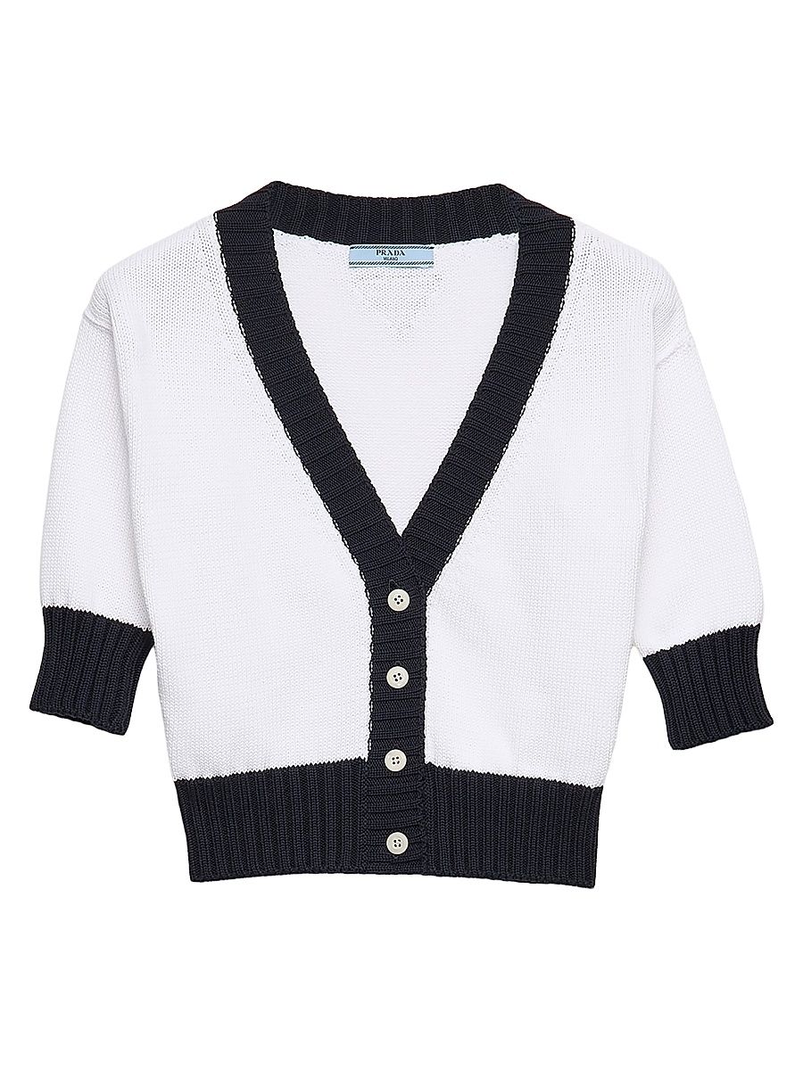 Women's Cotton Cardigan - White - Size 6