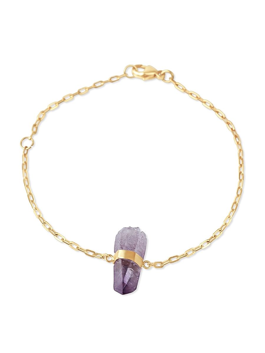Women's Crystalline 14K Yellow Gold & Veracruz Amethyst Chain Bracelet - Purple Gold
