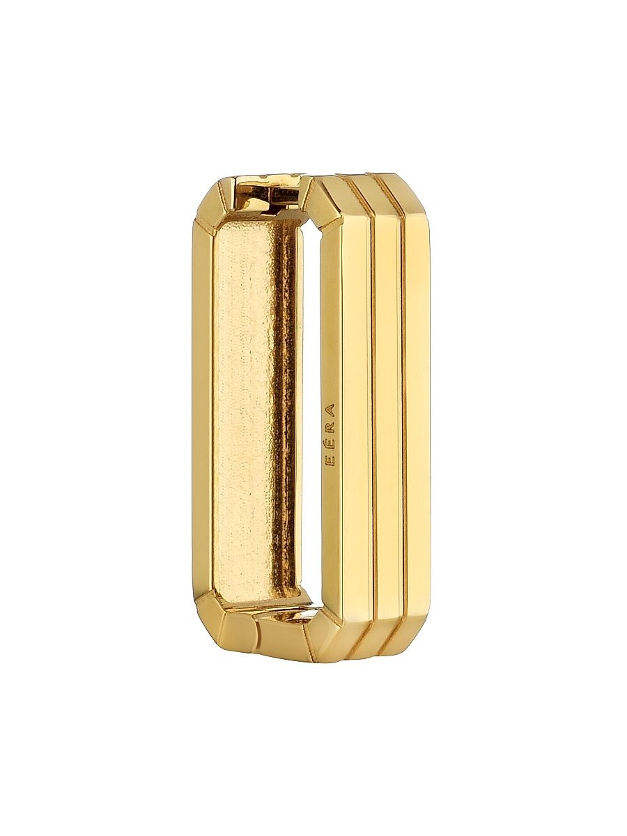 Women's Candy 18K Yellow Gold Long Rectangular Hoop Earring - Yellow Gold