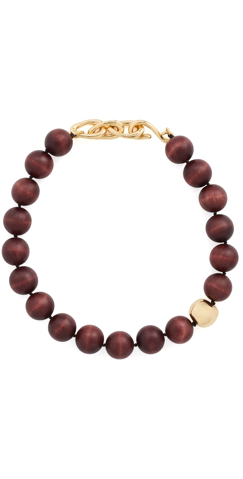 Madewell Madewell x Shopbop Oversized Wood Beaded Choker Necklace Antique Gold One Size