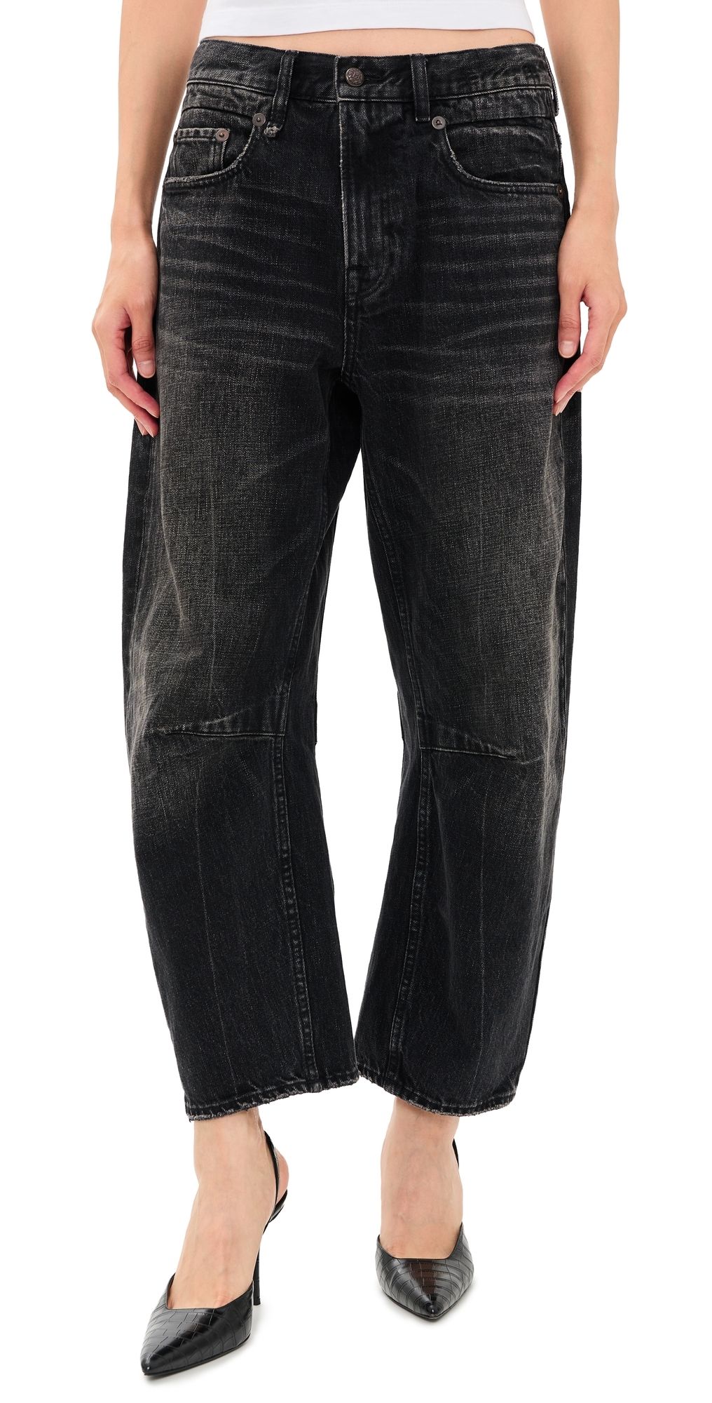 R13 Articulated Knee Ex-Boyfriend Jeans Brixton Black 30