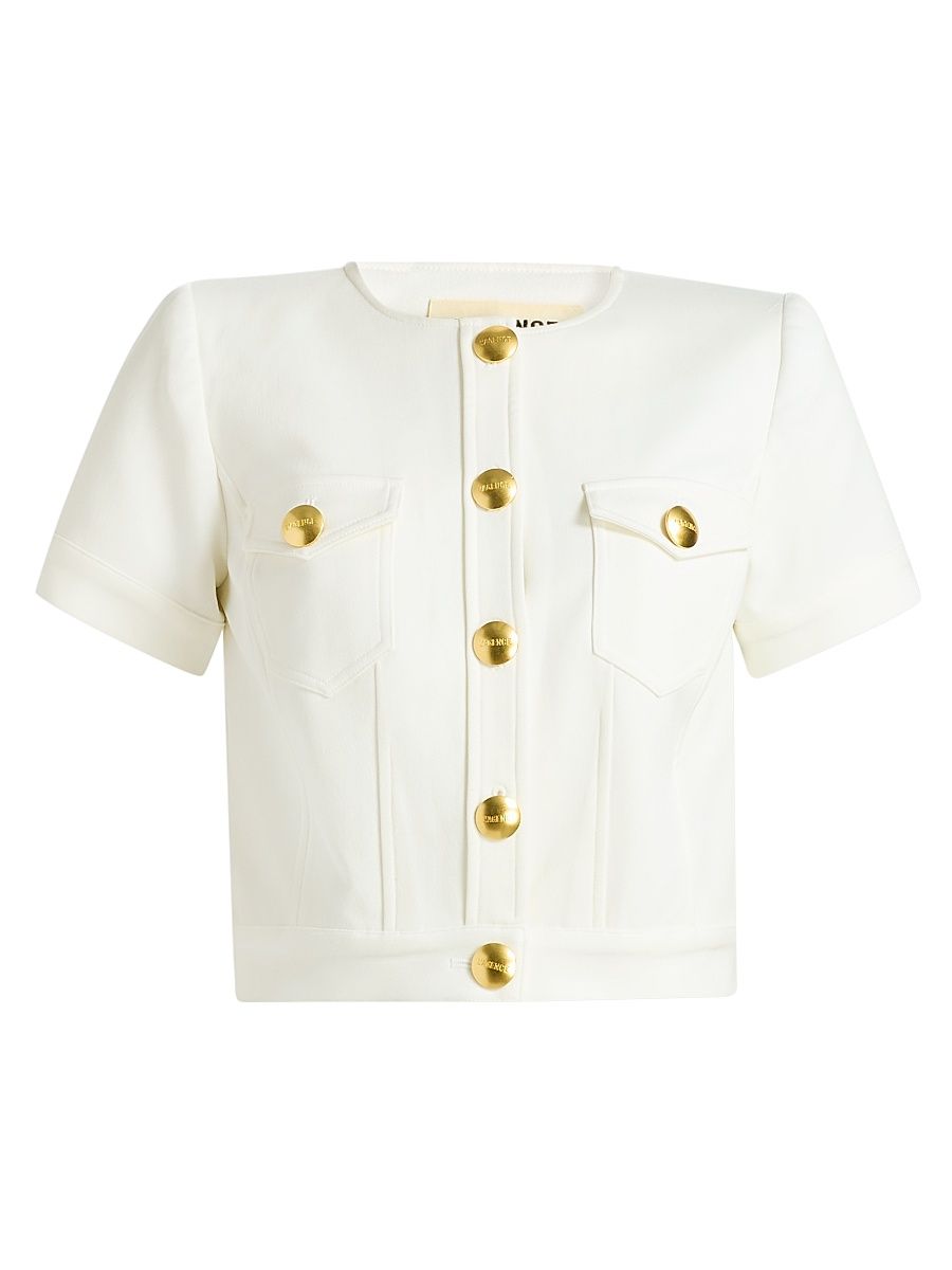 Women's Nawa Boxy Crop Jacket - White - Size 18