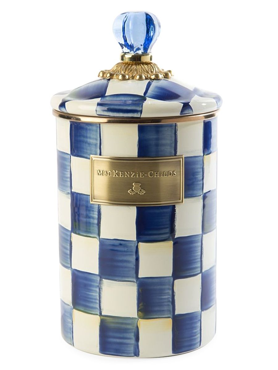 Royal Check Large Enamel Canister